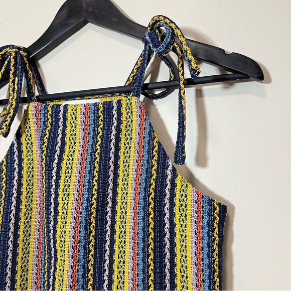 Texture & Thread by Madewell Tie Shoulder Tank Top in Rainbow Crochet - Lined - Picture 3 of 13